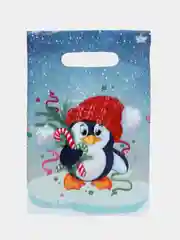 Серый новогодние пакеты, 10 штук, 20 х 30 см