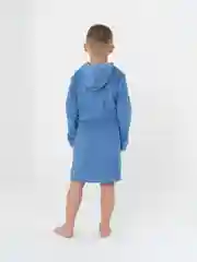 Голубой халат для мальчика махровый, банный на 7-10 лет (рост 122-140 см)