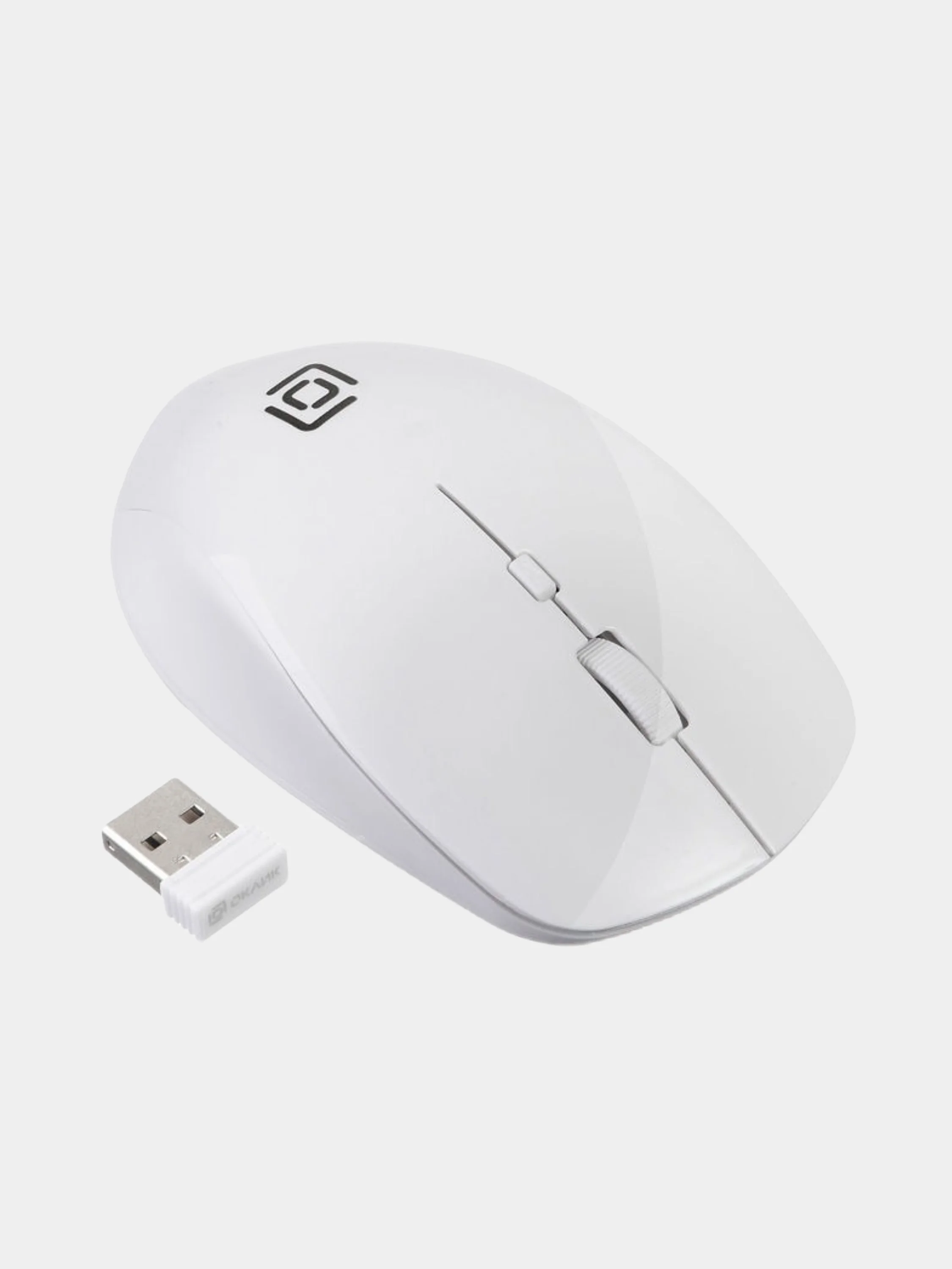 Белый мышь беспроводная Oklick 565MW Glossy, USB