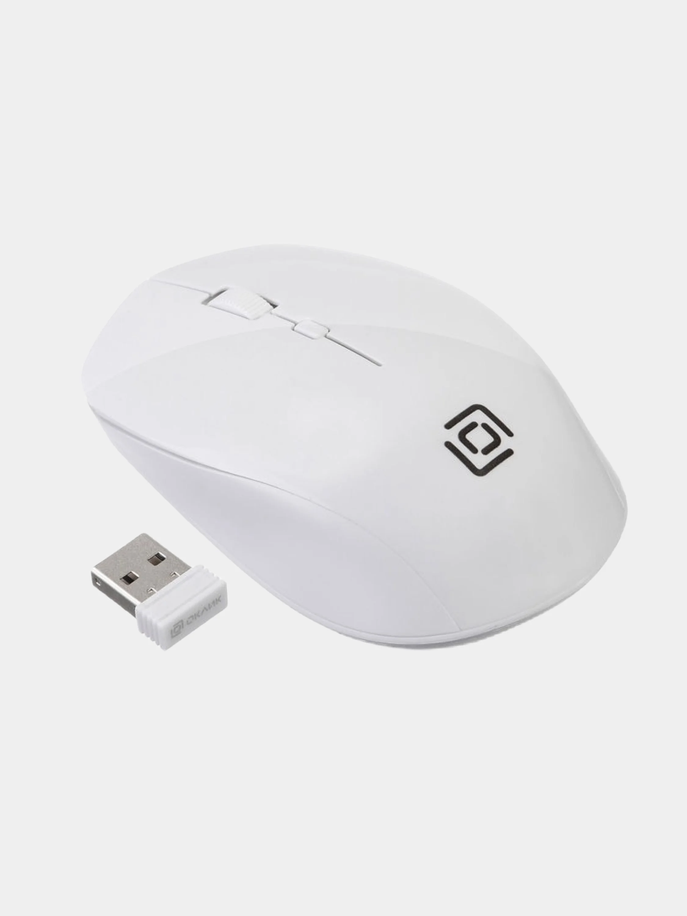 Белый мышь беспроводная Oklick 565MW Glossy, USB
