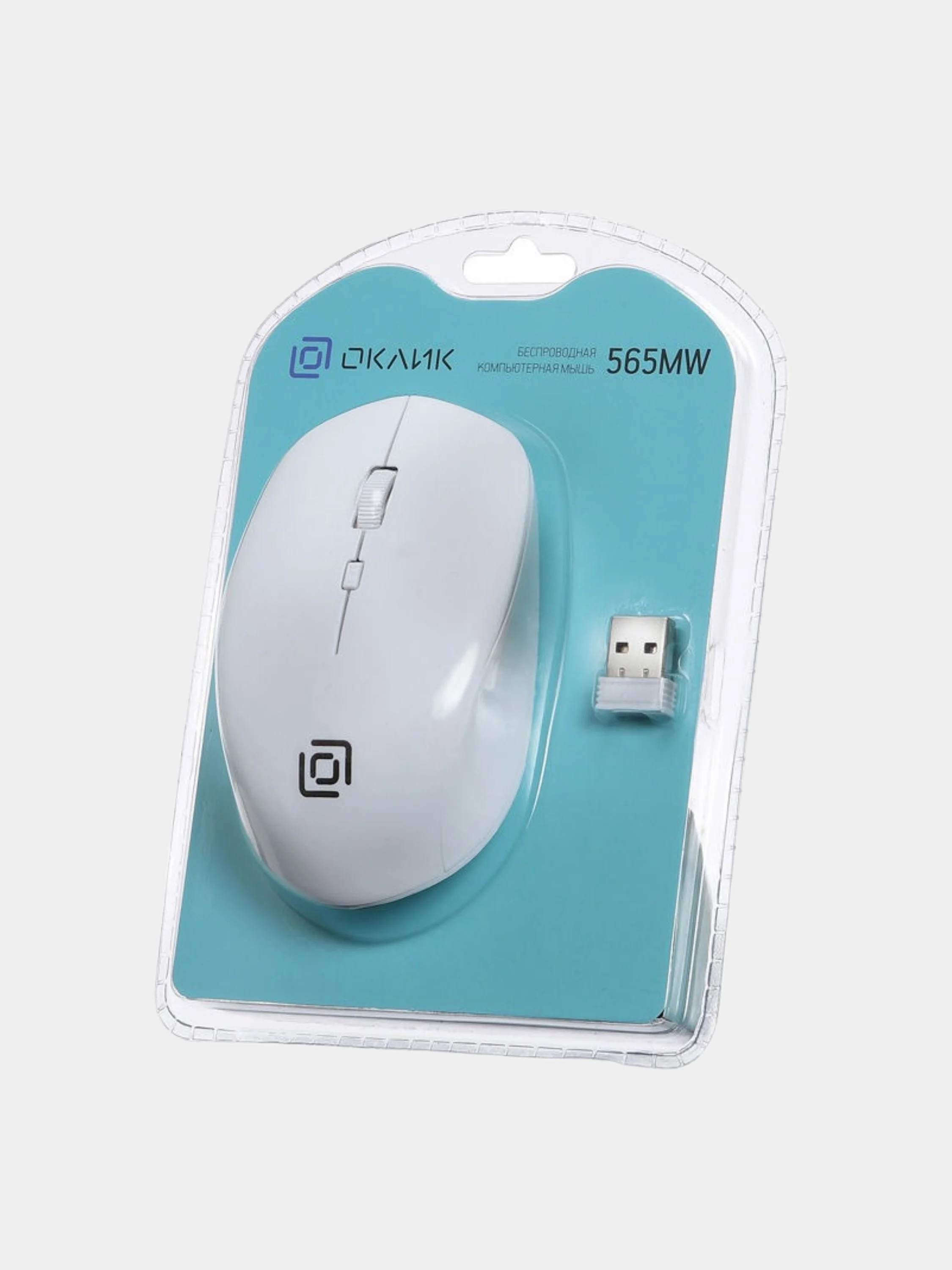 Белый мышь беспроводная Oklick 565MW Glossy, USB