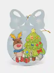 Ёлочные игрушки с пожеланием, цветные