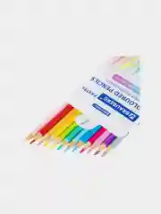 Карандаши цветные BRAUBERG PASTEL, 12 пастельных цветов, трёхгранные, грифель 3 мм, 181850