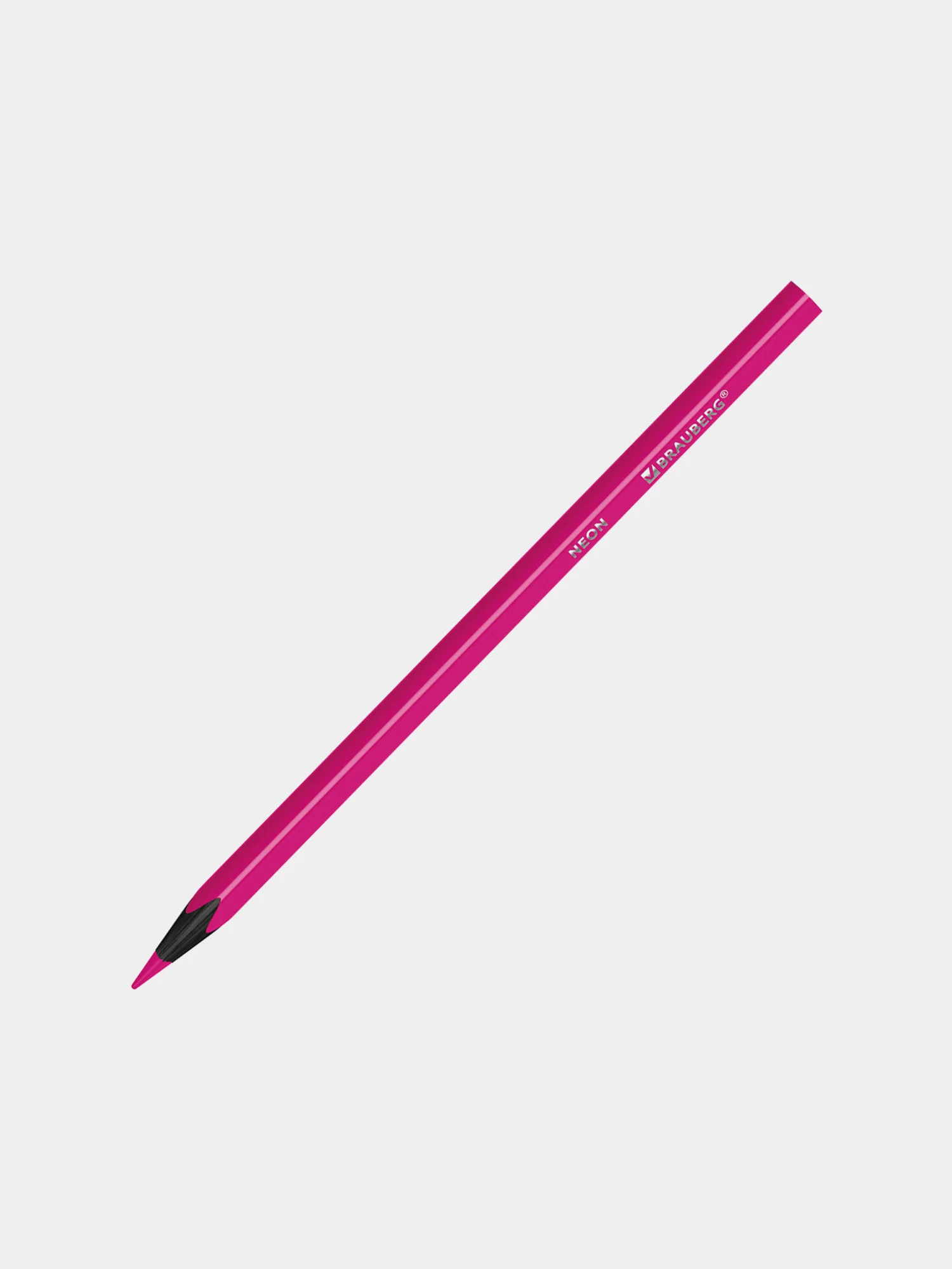 Карандаши цветные BRAUBERG NEON, 12 неоновых цветов, черное дерево, трёхгранные, 181852