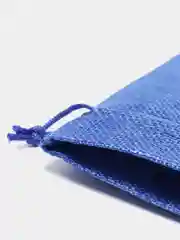 Синий мешок подарочный, холщовый, льняной