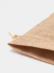 Бежевый мешок подарочный, холщовый, льняной