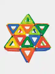 Магнитный конструктор BIG MAGNETIC BLOCKS-34, 34 детали, с колесной базой, BRAUBERG KIDS