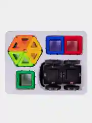 Магнитный конструктор BIG MAGNETIC BLOCKS-34, 34 детали, с колесной базой, BRAUBERG KIDS