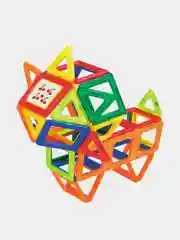 Магнитный конструктор BIG MAGNETIC BLOCKS-64, 64 детали, с колесной базой, BRAUBERG KIDS