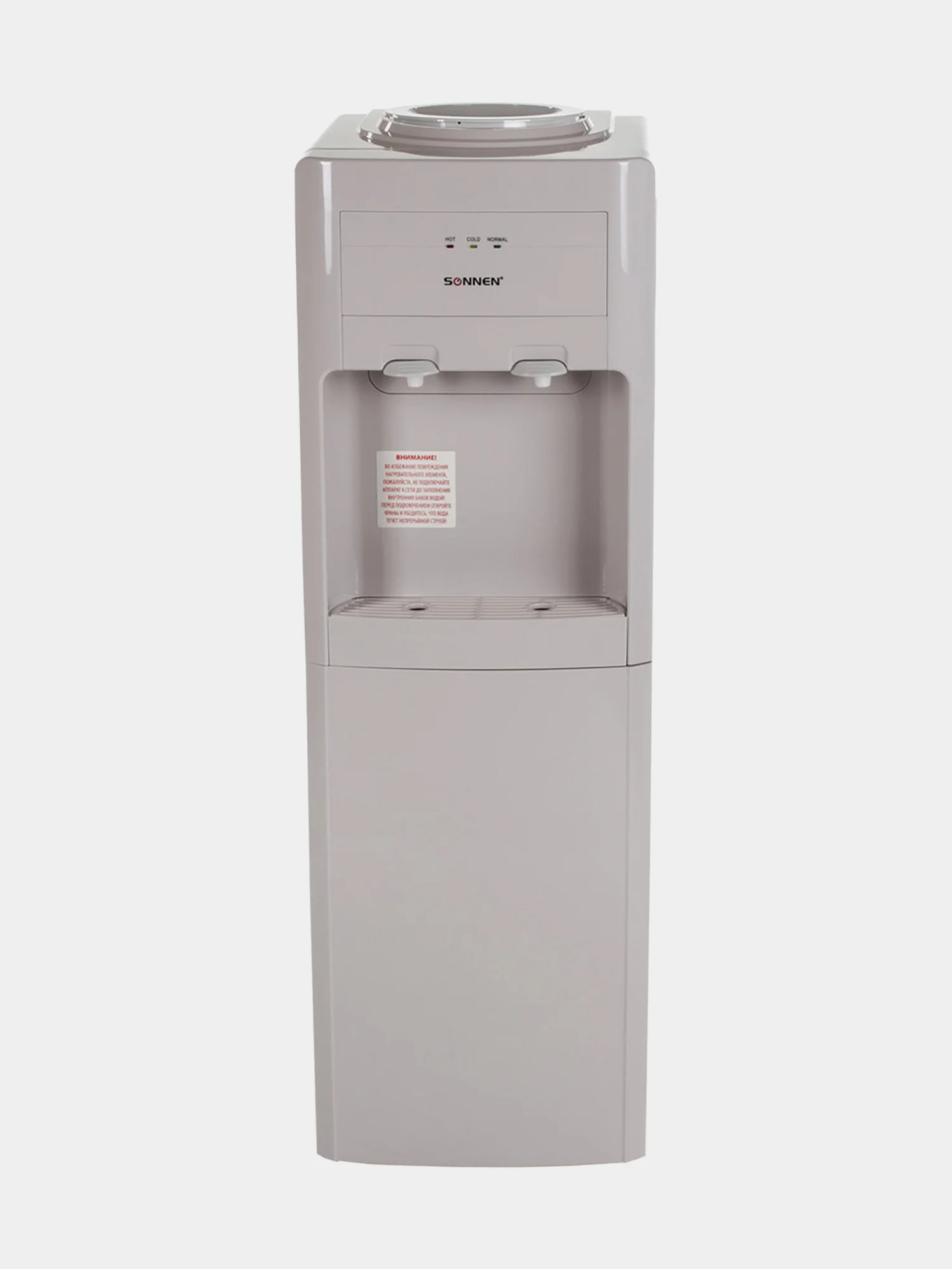 Кулер для воды SONNEN FSE-02, напольный, НАГРЕВ/ОХЛАЖДЕНИЕ ЭЛЕКТРОННОЕ, шкаф, 2 крана