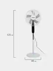 Вентилятор напольный, 3 режима, пульт ДУ, SONNEN TF-45W-40-520, d=40 см, 45Вт, белый