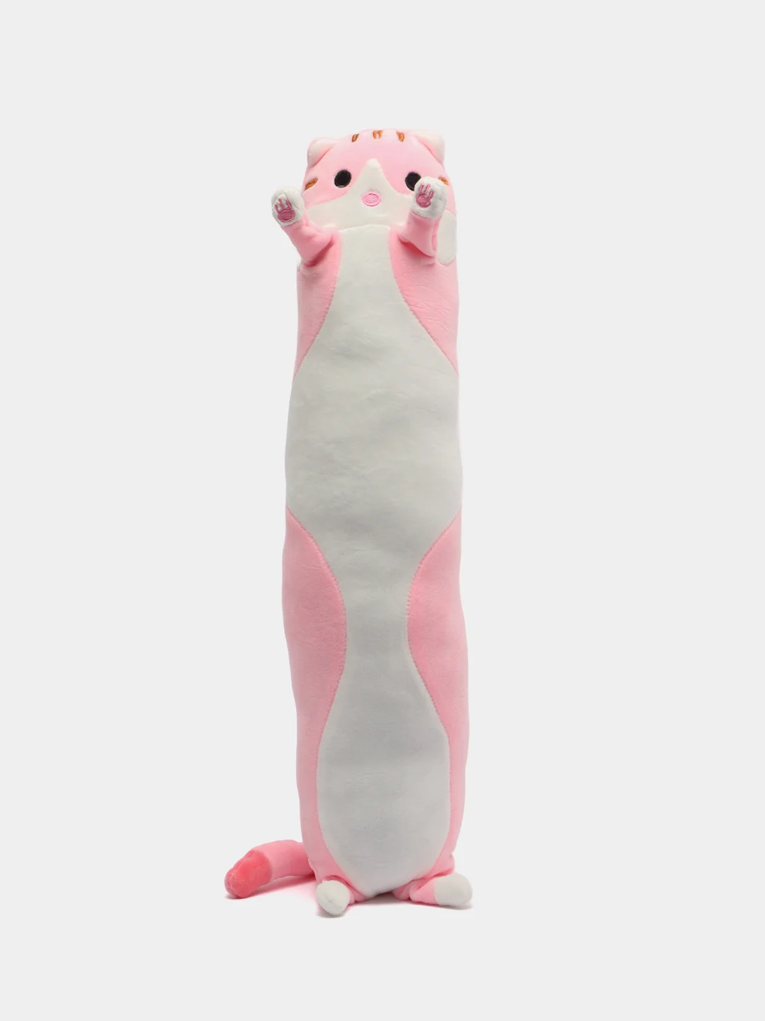 Розовый мягкая игрушка Кот-батон,кот сосиска 50 см
