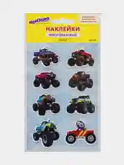 Наклейки зефирные "Машины", многоразовые, 10*15 см, ЮНЛАНДИЯ, 661784