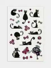 Наклейки зефирные "Кошки", многоразовые, с блестками, 10*15 см, ЮНЛАНДИЯ, 661825