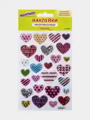 Наклейки объемные "Сердца", многоразовые, 10*15 см, ЮНЛАНДИЯ, 661832