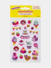 Наклейки зефирные "Праздник", многоразовые, перламутровые со стразами, 10*15 см, ЮНЛАНДИЯ