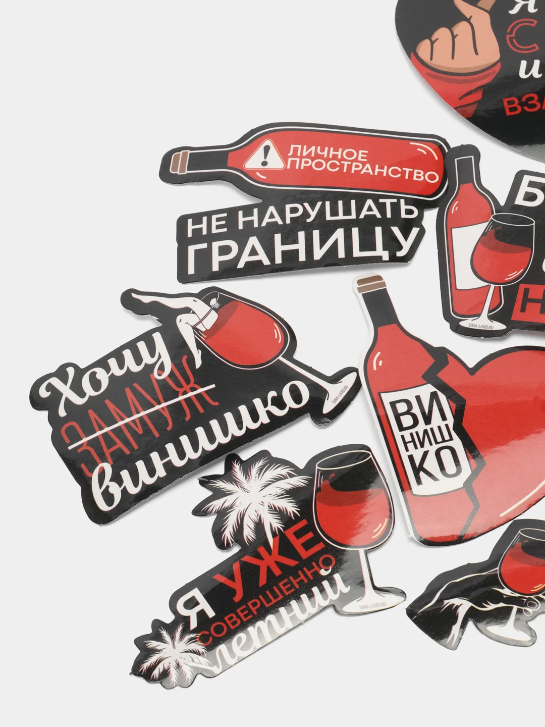 Черный наклейки на чемодан, 10 штук