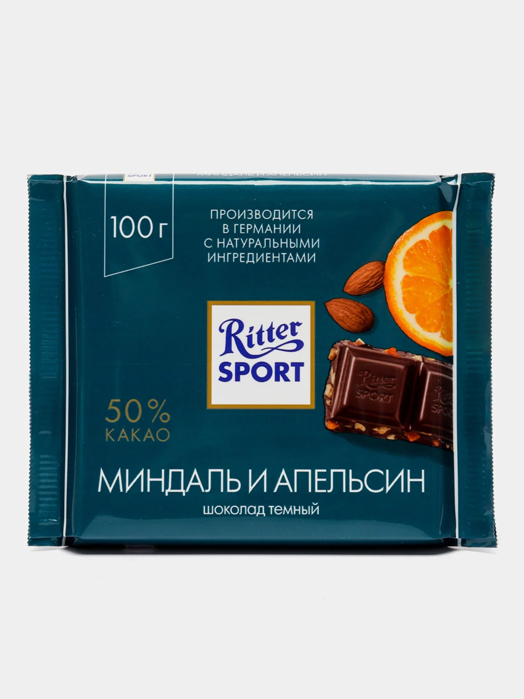 Шоколад темный Ritter Sport "Миндаль и апельсин", 100 г