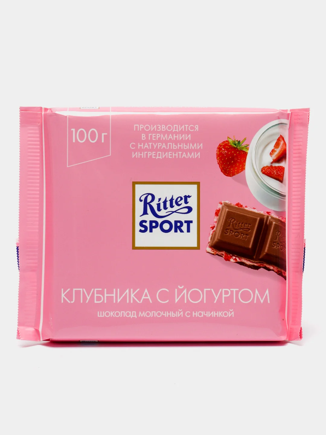 Шоколад молочный Ritter Sport "Клубника с йогуртом", 100 гр