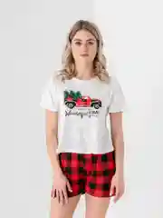 Белый пижама женская, новогодняя