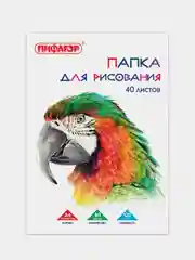 Папка для рисования А4 ПИФАГОР "Попугай", 40 листов