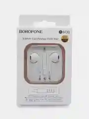 Белый проводные наушники Borofone BM30, с микрофоном, 1,2 м