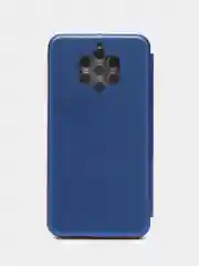 Синий чехол книжка из эко кожи с карманом для карт на Nokia 9 Pureview