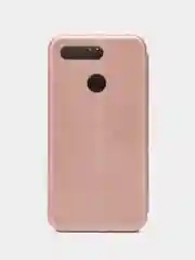 Розовый чехол-книжка на Huawei Honor V20 из экокожи, с карманом для карт