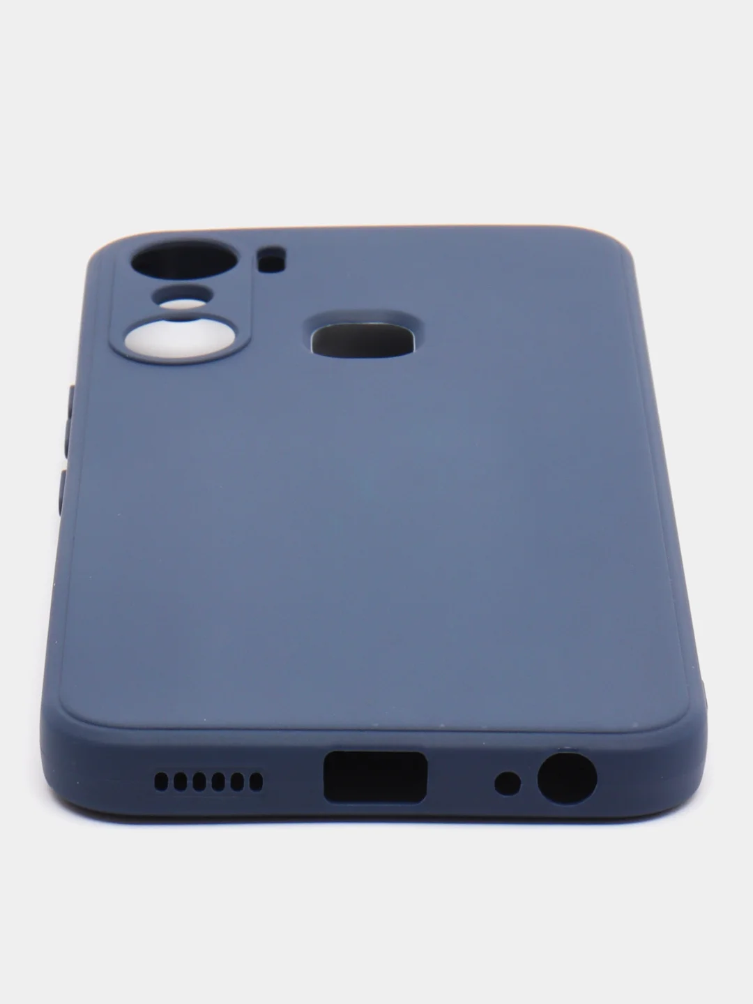 Синий силиконовый чехол для Infinix HOT 12 Pro (Инфиникс Хот 12 Про) прозрачный