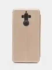 Золотой чехол-книжка на Huawei Mate 9 из эко кожи, с карманом для карт