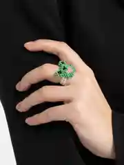 Кольцо из бисера лягушка