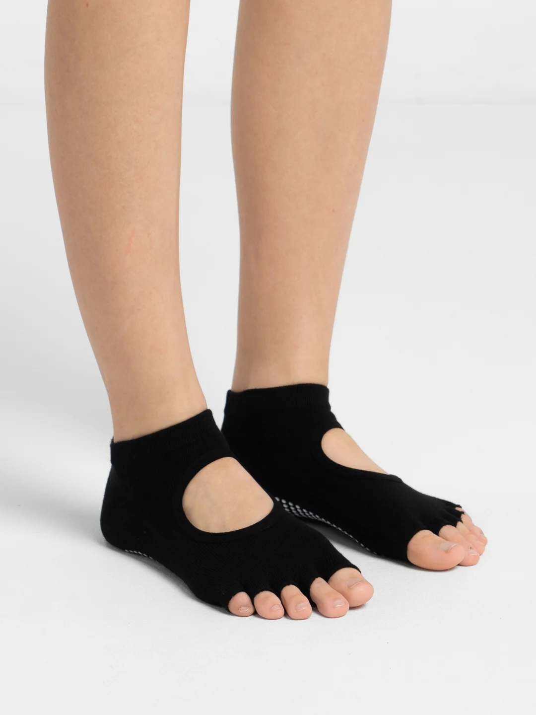 Черный носки для йоги антискользящие, пилатеса Non slip