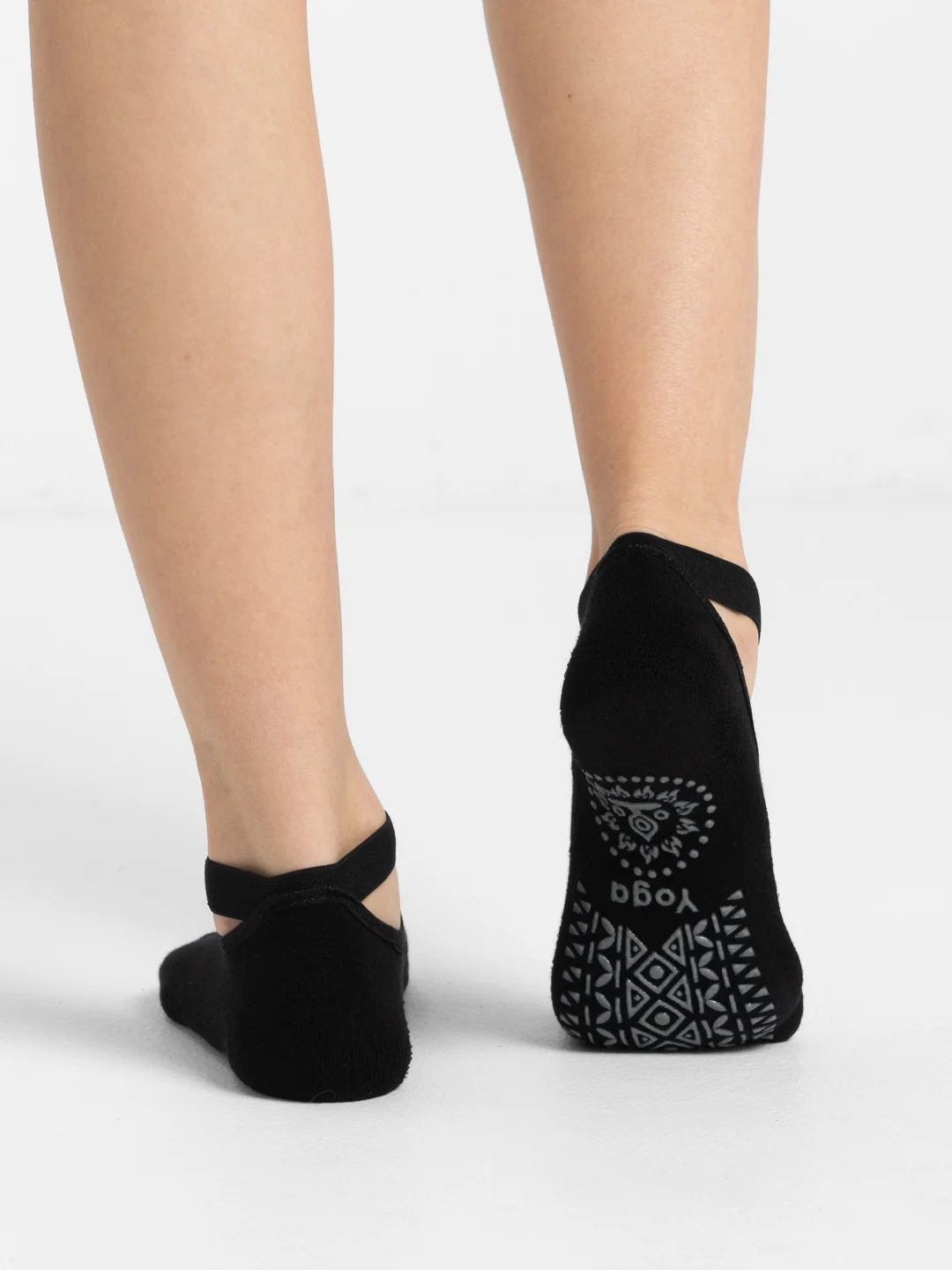 Серый носки антискользящие для йоги, пилатеса Non slip