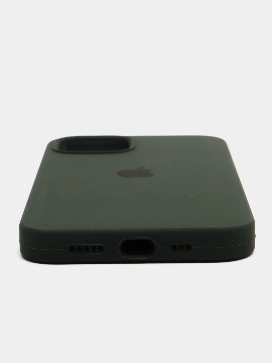 Тёмно-зелёный чехол силиконовый для iPhone 13, 13 Pro, 13 Pro Max, с закрытым низом