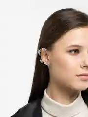 Серьги каффы с бабочками и стразами
