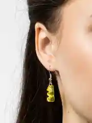 Желтый серьги "Мармеладные мишки"