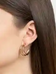 Серьги-кольца, тройные