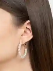 Серьги кольца жемчужные