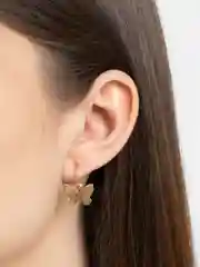 Серьги бабочки металлические на маленьком кольце