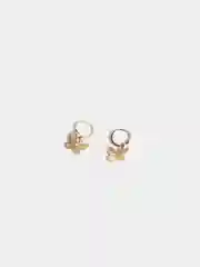 Серьги бабочки металлические на маленьком кольце