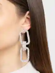 Серебряный серьги со стразами B&S