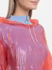 Красный дождевик-пончо с капюшоном