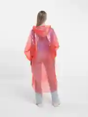Красный дождевик-пончо с капюшоном