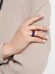 Синий кольцо со стразами, прозрачное