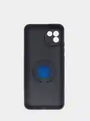 Черный чехол Samsung Galaxy A03, Самсунг Галакси А03 силиконовый, магнитный, с кольцом
