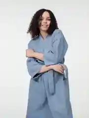 Серый халат вафельный, унисекс