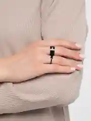 Серый металлик кольца с бабочками, парные, 2 штуки