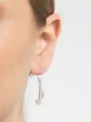 Серьги женские "Скрипичный ключ и нота", ассиметричные