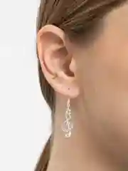 Серьги женские "Скрипичный ключ и нота", ассиметричные