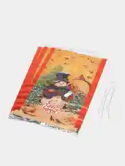 Бронзовый пакет новогодний фольгированный подарочный, 25*40 см, с ленточками 30 см/Пакет без ручки